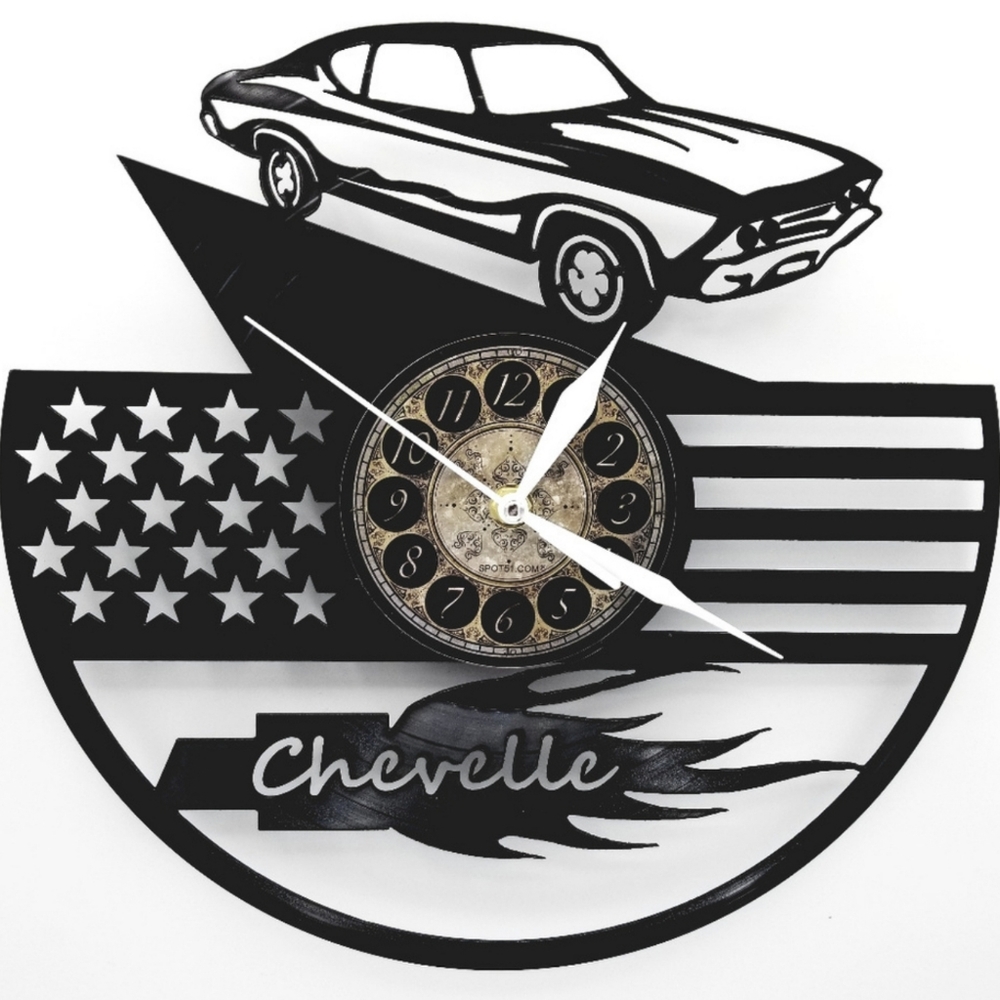 CHEVROLET CHEVELLE vinyl record clock